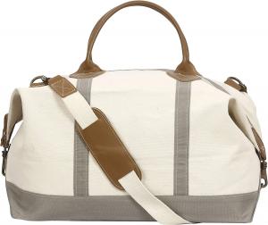 China Heavy Canvas Leather custom travel bag With Detachable Shoulder Strap on sale
