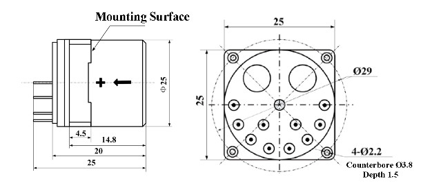 Shock Resistance Accelerometer Sensor Linear Accelerometer Sensor For Extreme Temperature Input Range ±10g