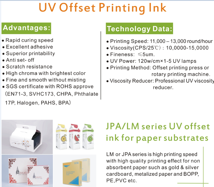 Commercial UV Offset Press Ink Anti Set - Off , High Chroma With Brightest Color