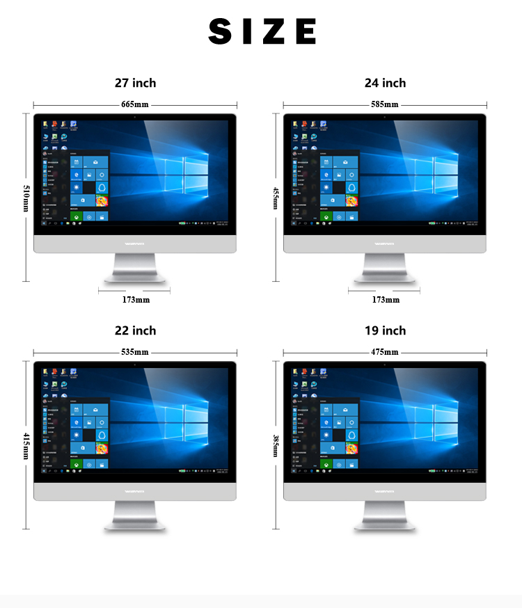 All-in-One Desktop PC with Touchscreen i3/i5/i7/i9 Processor DDR3/DDR4 RAM SSD/HDD