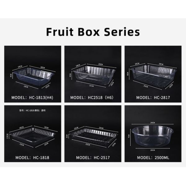 PET Fruit Container Disposable Plastic Containers With Dome Lid Disposable Clear Box