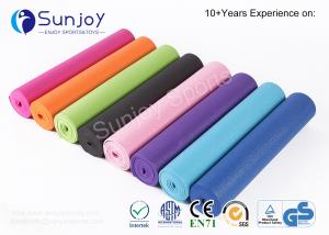 China Sunjoy Personalized 6mm PVC Foam yoga mat Thick Printed Custom logo Eco Friendly PVC Pilates Yoga Mat With carry strap on sale