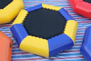 PVC Material Inflatable Water Games , Airtight Inflatable Bungee Jump Round Trampoline Sealed