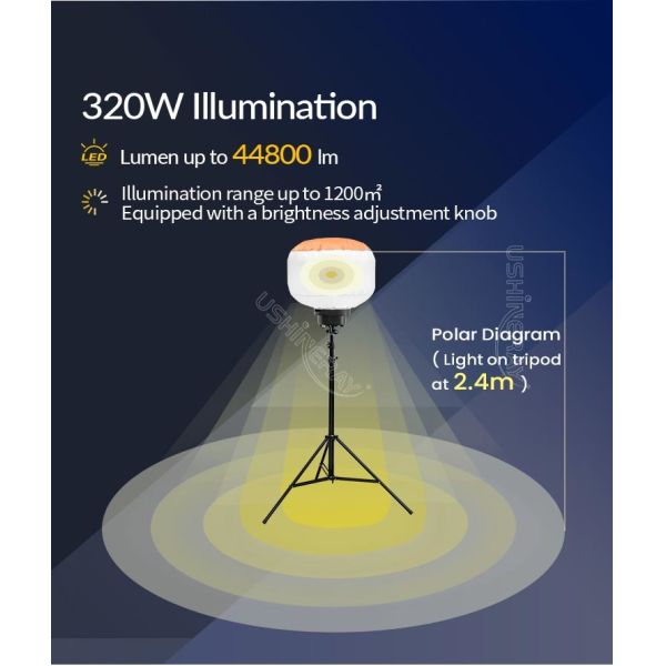 28000Lumen Portable Light Tower 200 Watt Led Balloon Light For Camping