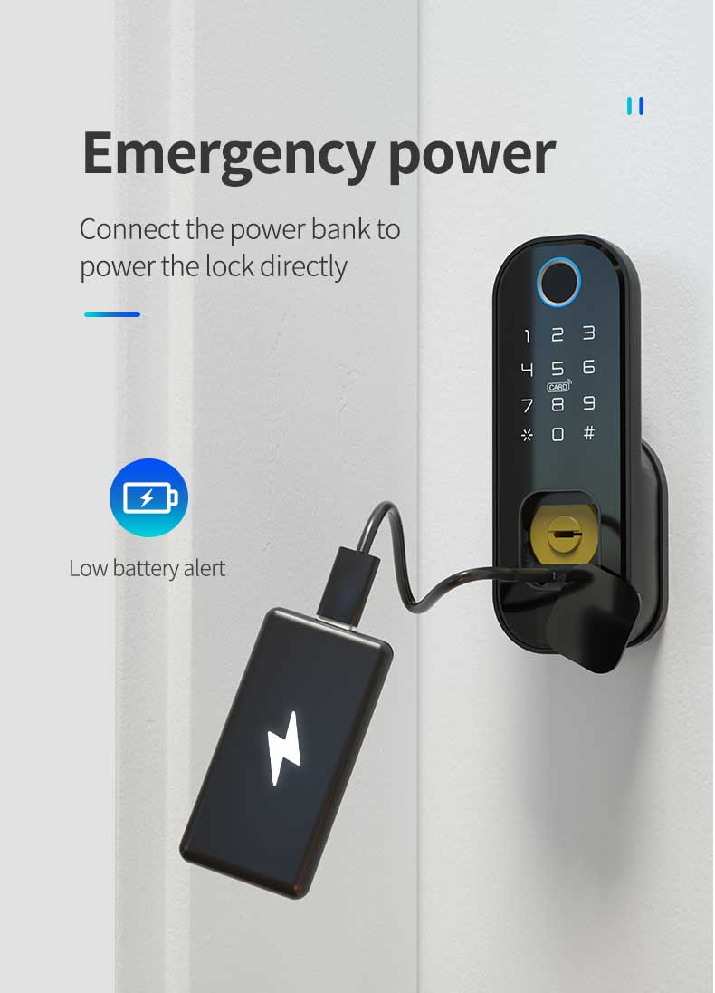 Fingerprint Digital Smart Life Door Lock Tuya Smart Phone App Control