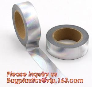 China foil washi tape holographic foil washi tape,Gold Laser Decorative Reflective Customized Washi Tape,Decorative Adhesive T on sale