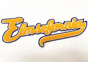 Yellow Word Iron On Chenille Patches Chenille Back Patch For Sweater