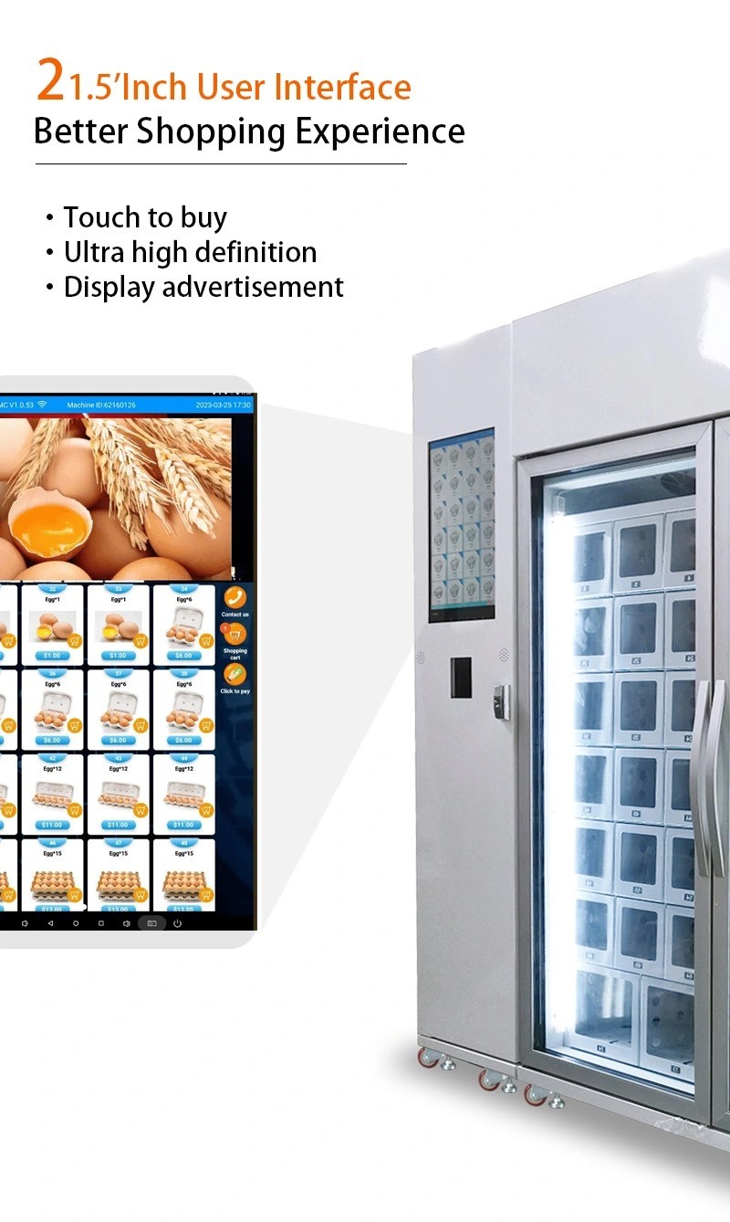 Farm Fresh 24/7 Locker Vending Machine With Automated Cooling And Contactless Payment