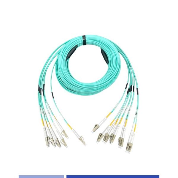 Quality 12 Core OM3 LC Fiber Optic Trunk Cable Duplex 25m LSZH Jacket for sale