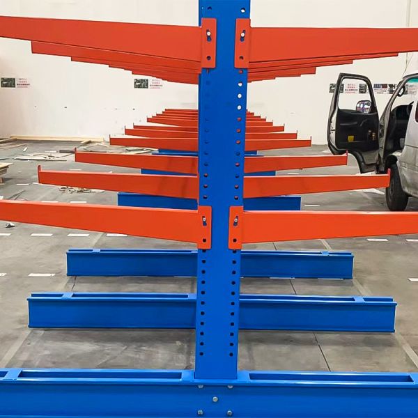 Double Faced Middle Heavy Duty Cantilever Shelving System Long Material Industrial Rack