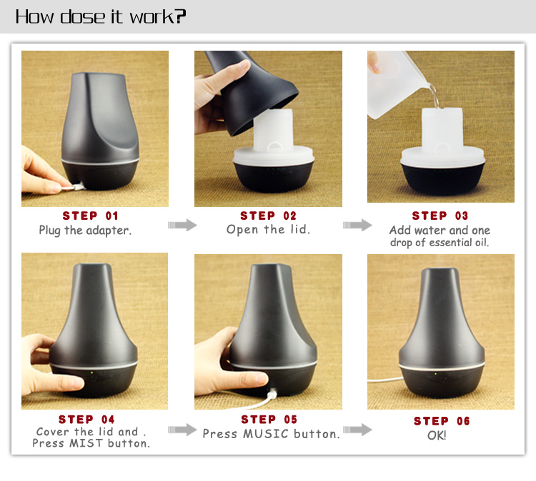 Vase Shape 100ml Essential Oil Diffuser And Humidifier