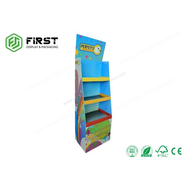350g CCNB Cardboard Floor Displays Retail Promotion Corrugated Paper Floor Display Shelf
