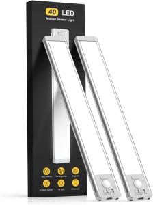 China Under Cabinet Lighting,40 LED Rechargeable Battery Operated Motion Sensor Light Indoor  Magnetic Dimmable Closet Lights, Wireless Under Counter Lights for Kitchen, Stairs on sale