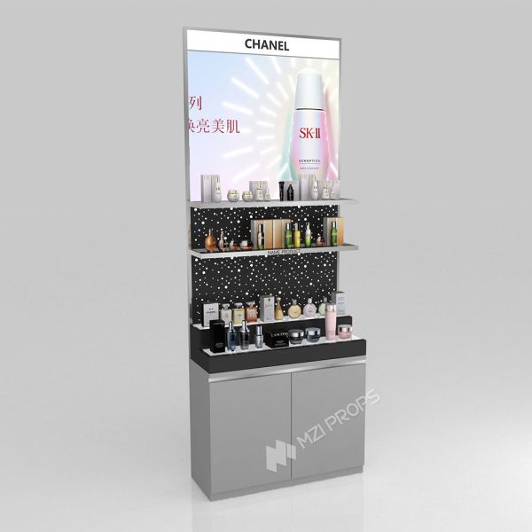 GDR02-BG07 No Light Skincare Display Cabinet with Multi-Purpose Storage and Modern Style for Department Stores