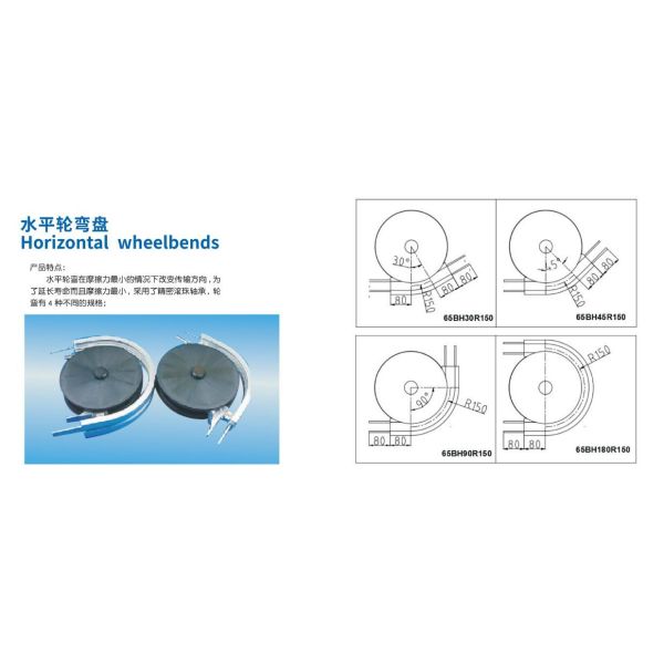 65BP Flexible conveyor horizontal wheel bends for 65mm flexible chains