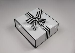 Buy cheap Lightweight Folding White Chipboard Boxes With Lids Big Ribbon Bow Custom Product Packaging product