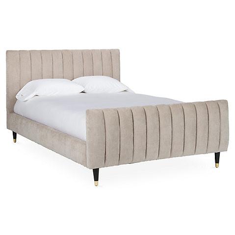 Quality Upholstered Bed, Queen french style queen bed leather upholstered bed home furniture for sale