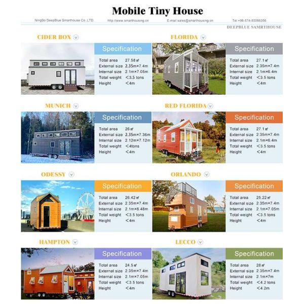 Light Steel Prefabricated Luxury Tiny House On Wheels And Micro Prefab cabins With Good Quality and Best Price