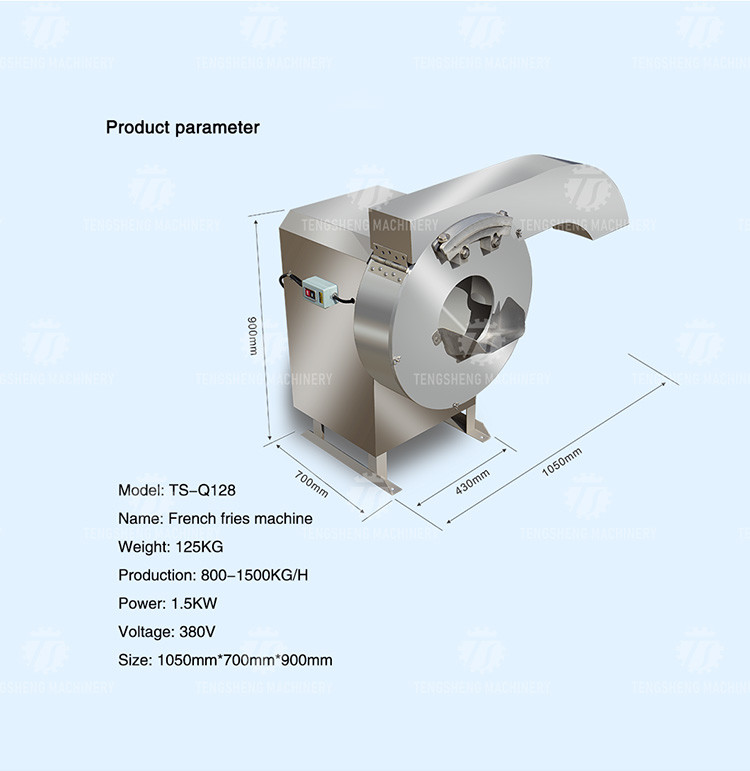 Carrot Slicing Cutter 1500KG/H Potato Chips Making Machine
