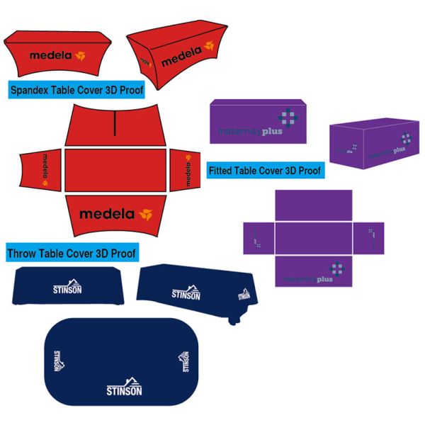 Stretch Trade Show Tablecloth , Vendor Booth Table Cloths Spandex Elastic With Back Zipper