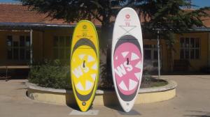 China Big Width Inflatable Paddle Board For Kids , 8 Feet Long 4 Inch Thickness SUP Paddle Boards on sale