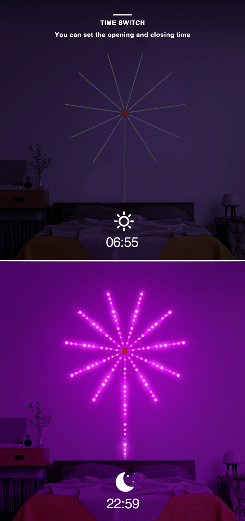 DIY APP Music Remote Pixel LED Light Strip Firework Dream Color For Christmas