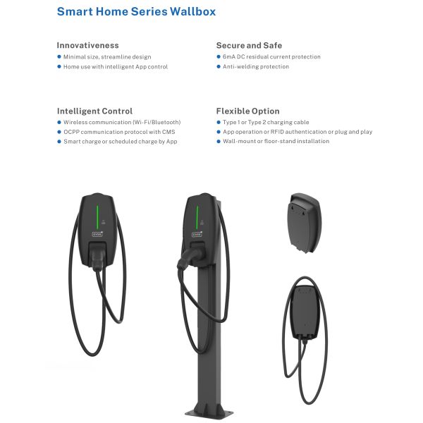 Auto 16A 3 Phase Electric Vehicle Charging Station EVSE Wallbox with Type 2 Cable