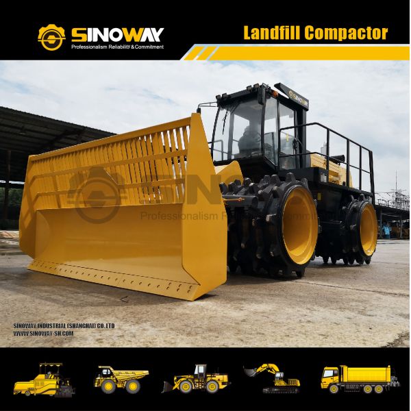 Sanitary Building Construction Equipments 28 Ton Landfill Garbage Compactor Truck