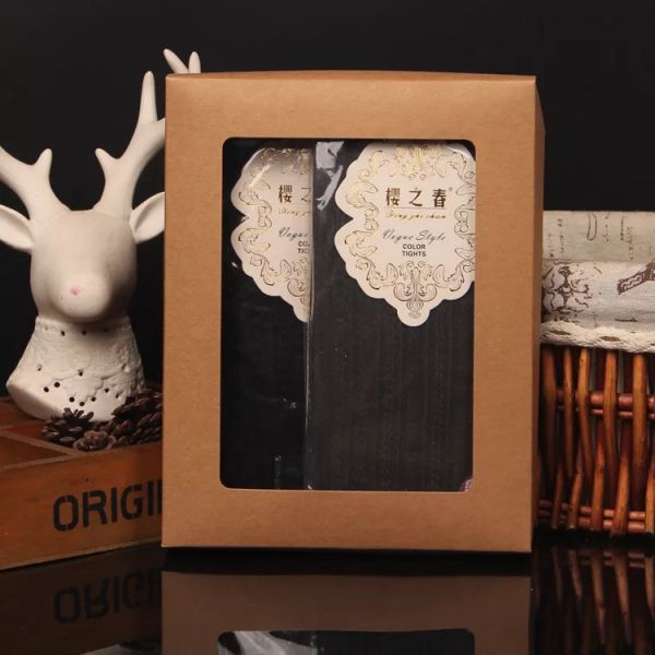 Qingdao Yilucai High Quality Custom Cotton Socks Packing Box Kraft Paper Box With Clear Window