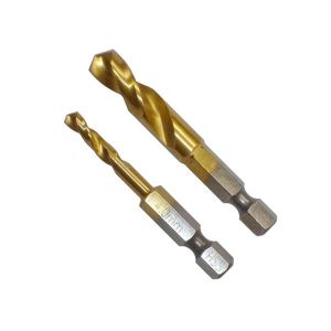 Hex Shank HSS Drill Bits Titanium Coated DIN Standard