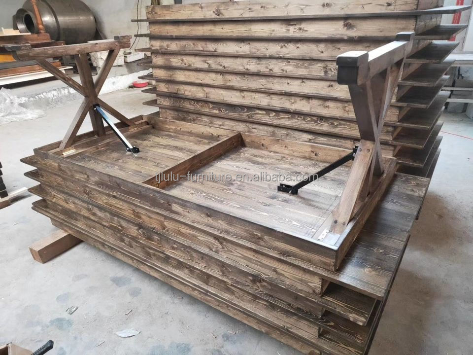 Banquet Hotel Home Wooden Folding Farm Table with Solid Pine Wood