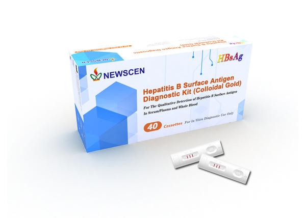 Quality Colloidal Gold 100ul Plasma 98% HBsAg Diagnostic Kit for sale