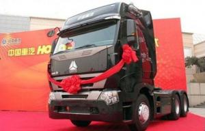 China Flat Roof Cab Tractor Truck For Trailer , 6x4 Tractor Unit Trailer Head on sale