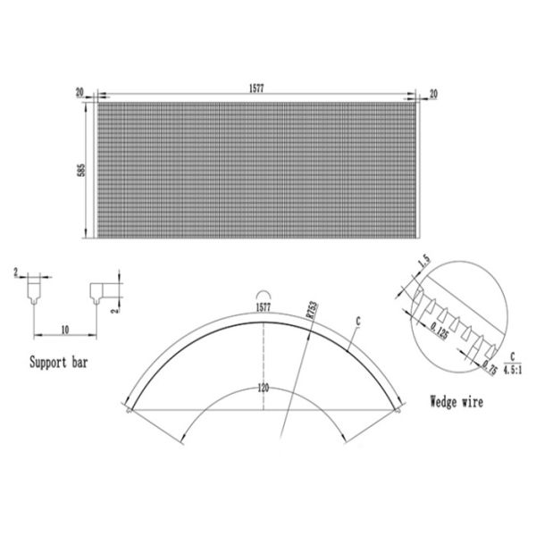 316 Stainless Steel Wedge Wire Net For Static Garbage Separation