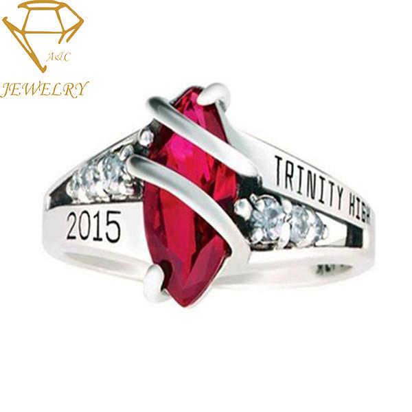 Quality Embossed 14K Womens Class Rings for sale