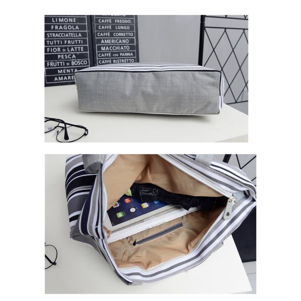 Womens Printed Large Canvas And Leather Tote Bags With Compartments