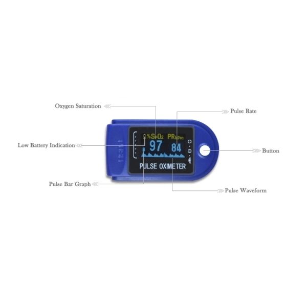 Bluetooth Finger Pulse Oximeter , Blood Pressure Monitor LCD Display 128*64