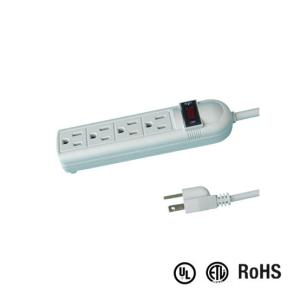 UL and CUL Tested Power Strip 1.5ft 3*14AWG Cord with Switch, Surge Protector