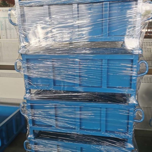 Foldable And Stackable Grid Metal Pallet Bins For Efficient Inventory Management