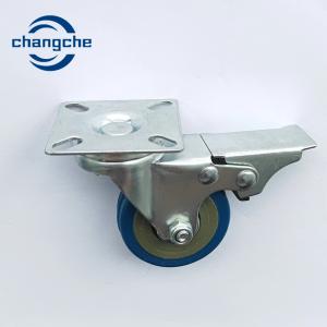Buy cheap 3 Inch Blue Industrial Caster Wheels with Flat Plate Stem product
