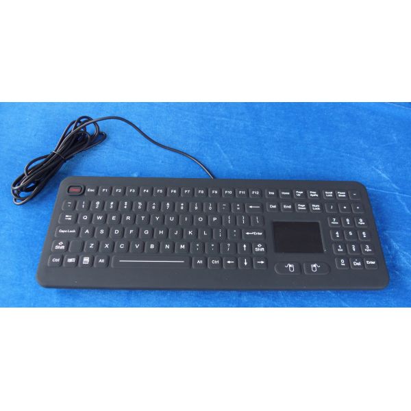 IP68 waterproof industrial rubber medical keyboard with backlit touchpad