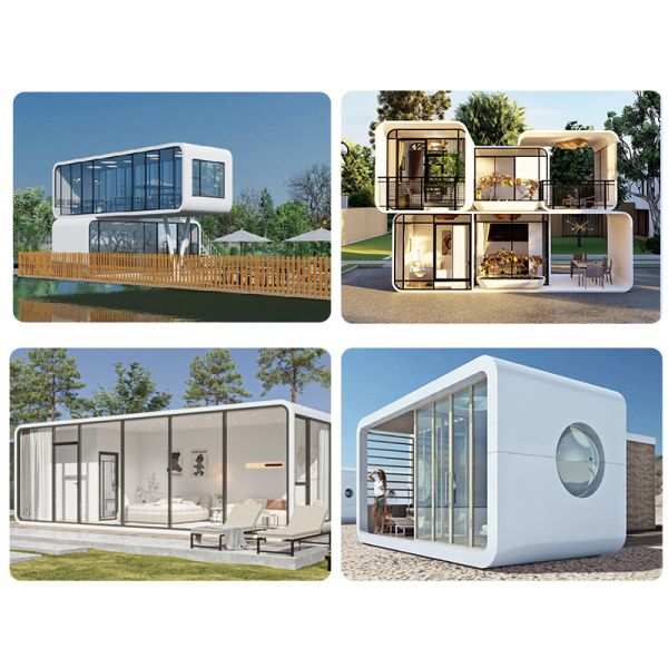 Two Floors Apple Cabin Sandwich Panel Prefab House for Customizable Container Office