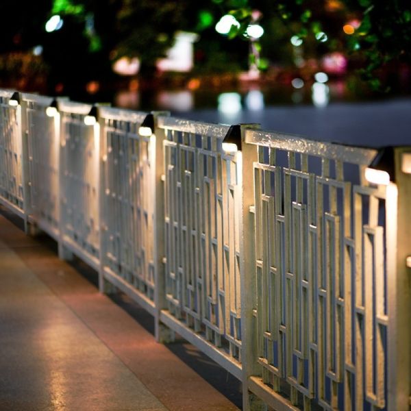 Solar Powered Fence Wall Lights Garden Lamp Step Path Decking Outdoor 2LED Solar Fence Light