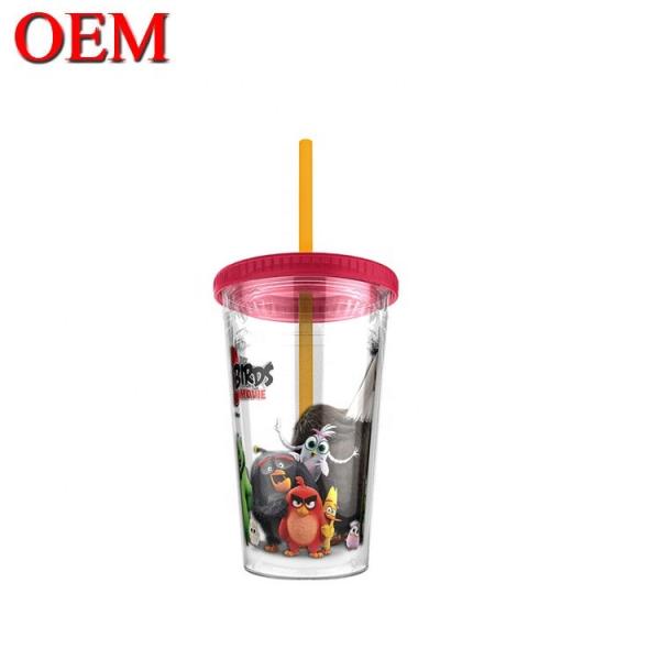 Quality Custom Figure Double Walled Plastic Straw Cup Reusable Water Cup OEM Plastic Toy Factory for sale