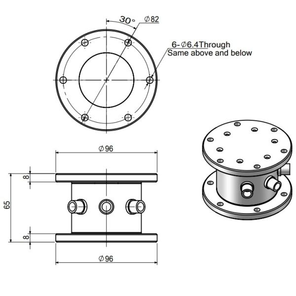50-300kg 3 Axis Force Sensor 0.05% Stainless Steel Load Cell