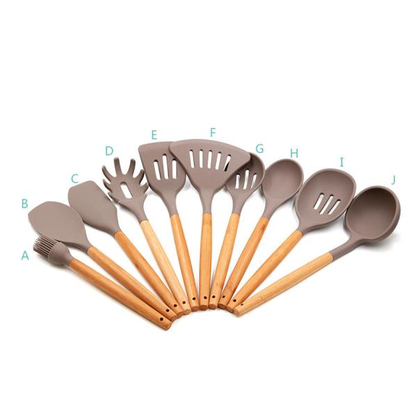 Quality Nonstick Coated Kitchen Pot Shovel Silicone Cooking Utensils 828g for sale
