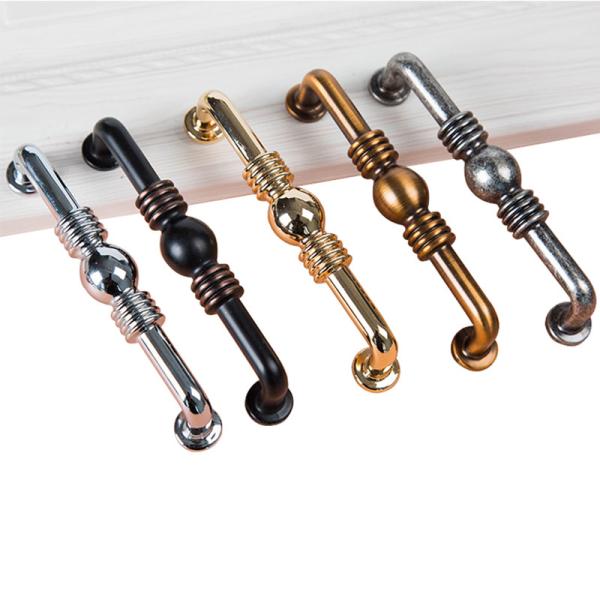 Quality Sphere 96mm Gold Cupboard Door Handles Dark Coffee for sale