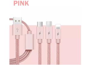 3 In 1  USB To USB Extension Cable Pink Fashion Design High Performance