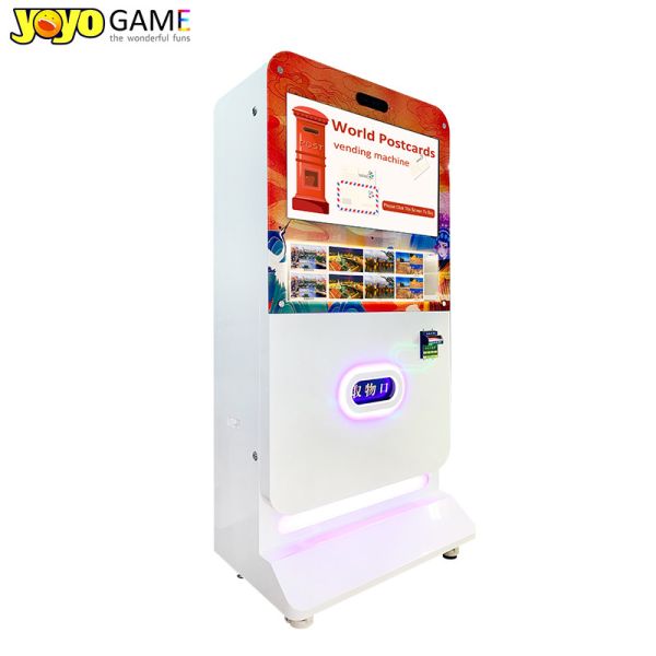 Factory Price Custom Wrap Smart 32 " Touch Screen Medal Postcard Vending Machine With Bill Acceptor