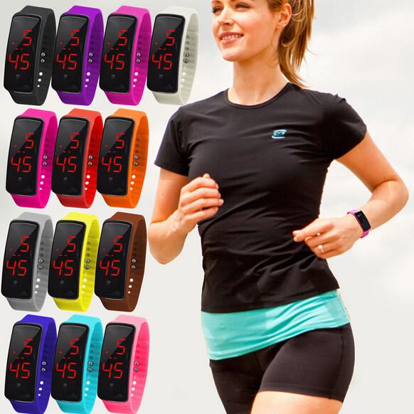 Quality Wholesale Red Time Display Silicone Touch Led Digital Wristwatch 12 Colors Available , Best Cheap Promotion Gift for sale